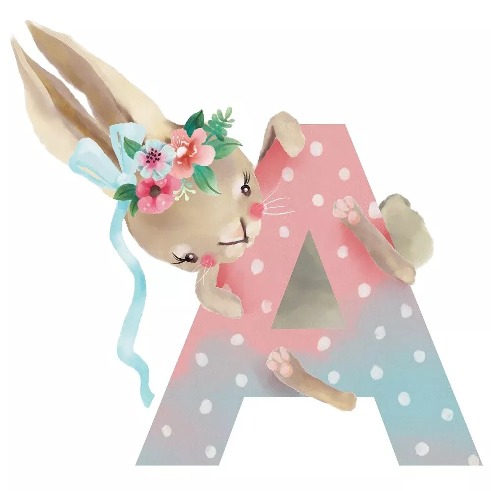 Funny Bunny "A" Fabric Panel