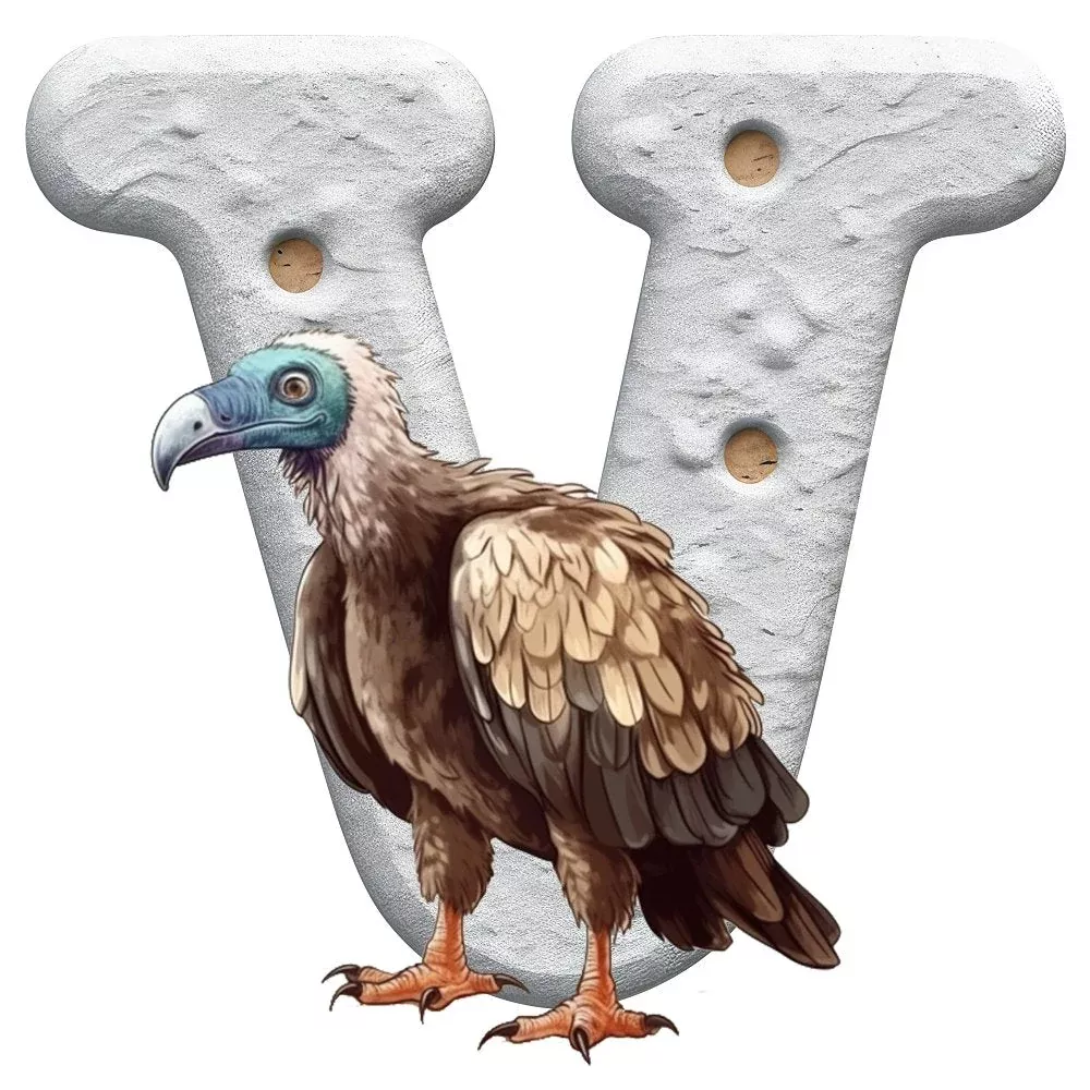 "V" Vulture Cookie Fabric Panel